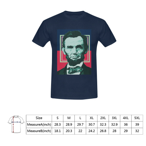 Abraham Lincoln Retro Men's T-Shirt in USA Size (Front Printing Only)