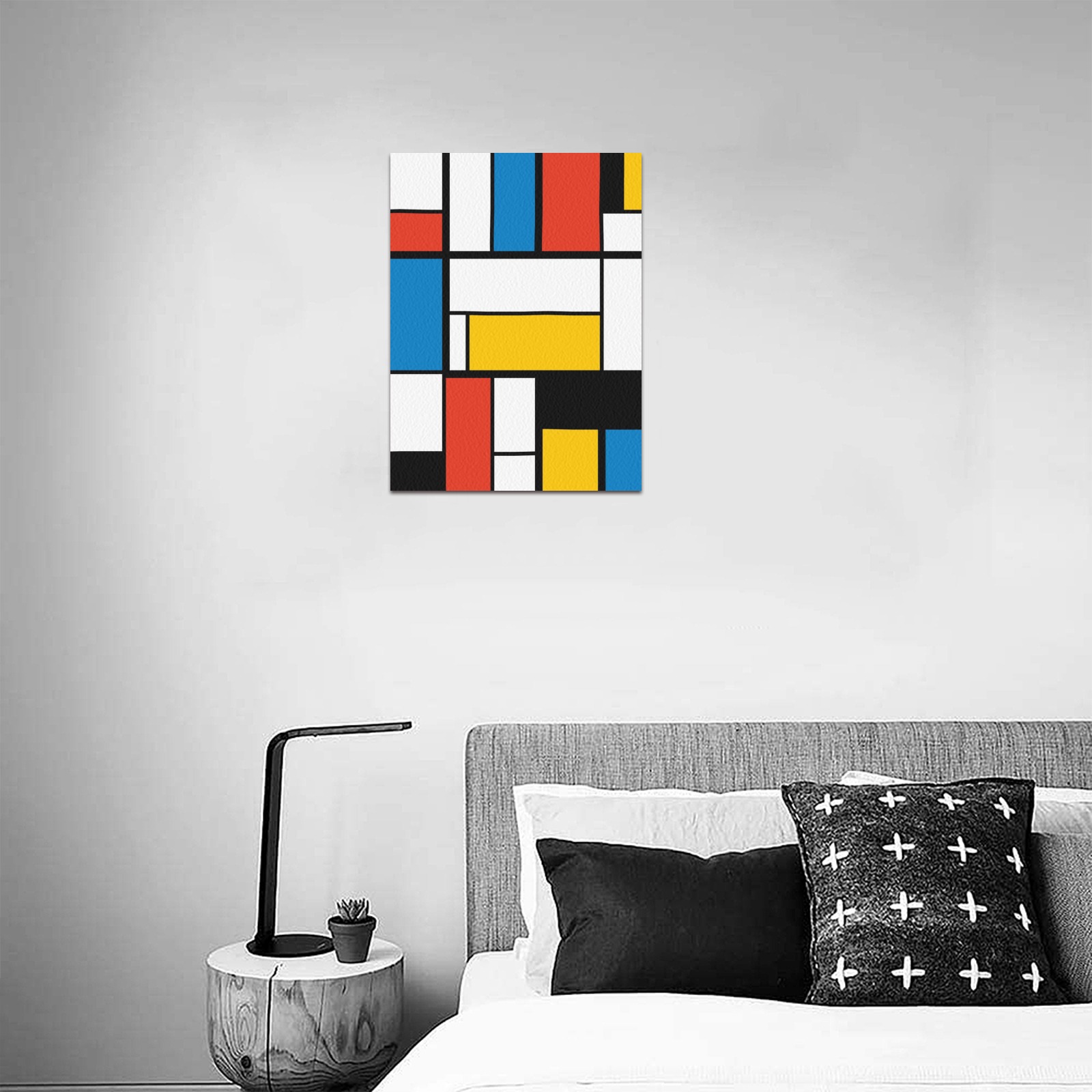 Mondrian De Stijl Modern Frame Canvas Print 12"x16"