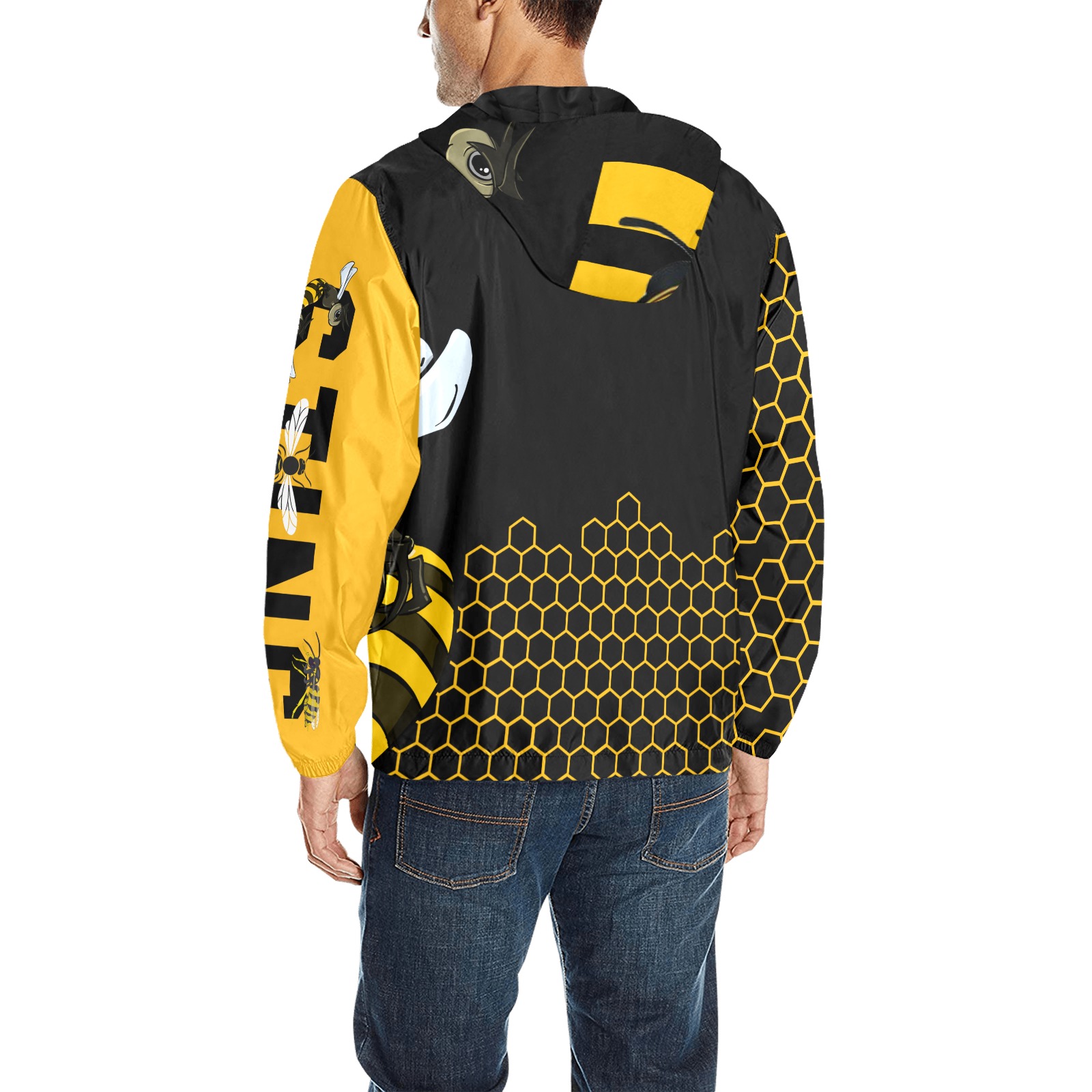 Hornets My HBCU All Over Print Quilted Windbreaker for Men (Model H35)