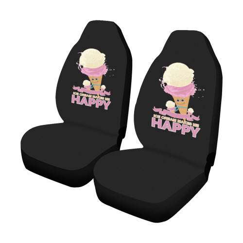 Ice Cream Makes Me Happy Car Seat Covers (Set of 2)