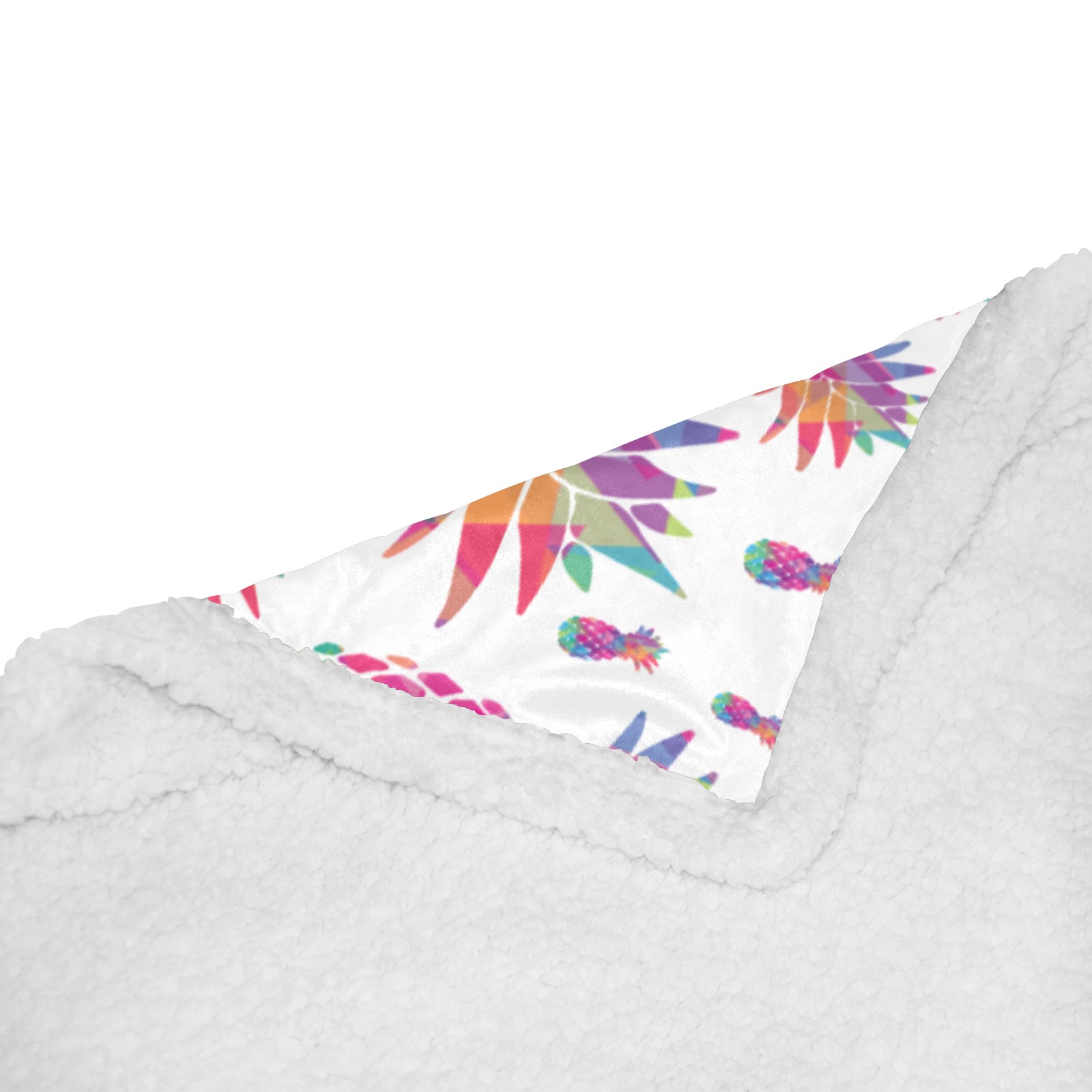 Vaporwave Retro Pineapple Blanket Double Layer Short Plush Blanket 50"x60"