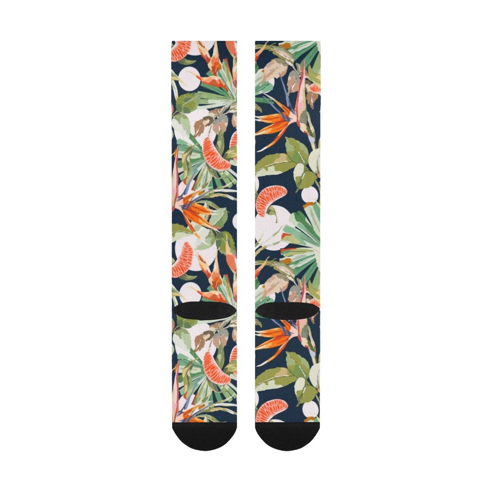 Dark modern paint tropical paradise Over-The-Calf Socks