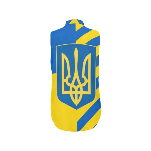 UKRAINE Women's Bow Tie V-Neck Sleeveless Shirt (Model T69)
