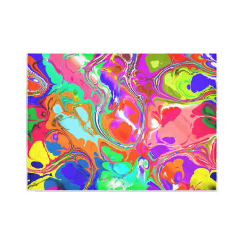 Psychedelic Abstract Marble Artistic Dynamic Paint Art Area Rug7'x5'