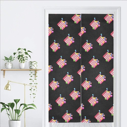 BINGO Game Card Pattern / Black Door Curtain Tapestry