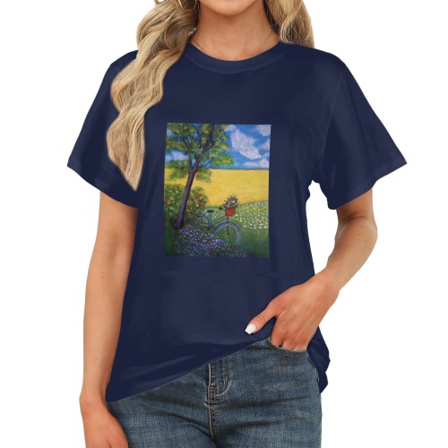 Spring Countryside Women's Dark Blue T-Shirt