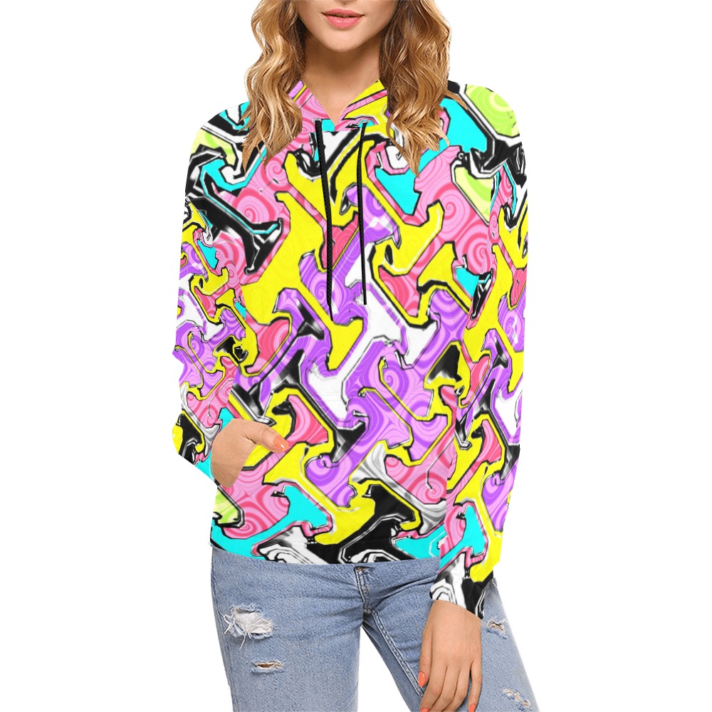 BUSYBODY All Over Print Hoodie for Women (USA Size) (Model H13)