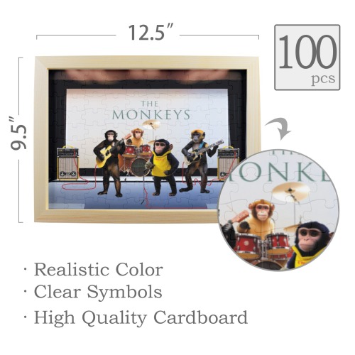 The Monkeys 100-Piece Puzzle Frame 12.5"x 9.5"