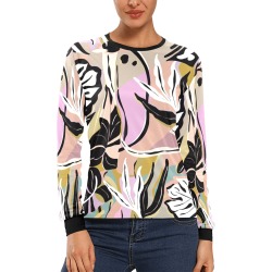 Tropical modern simple graphic Women's All Over Print Long Sleeve T-shirt (Model T51)