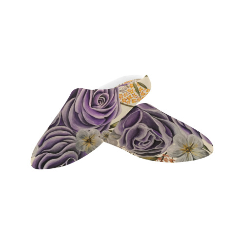 Purple Beauty Women's Non-Slip Cotton Slippers (Model 0602)