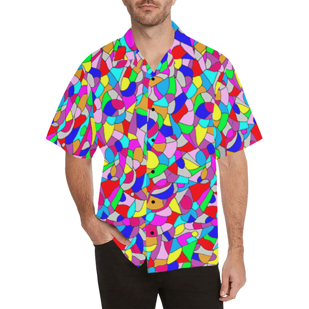 Abstract pebbles on a Beach Hawaiian Shirt (Model T58)