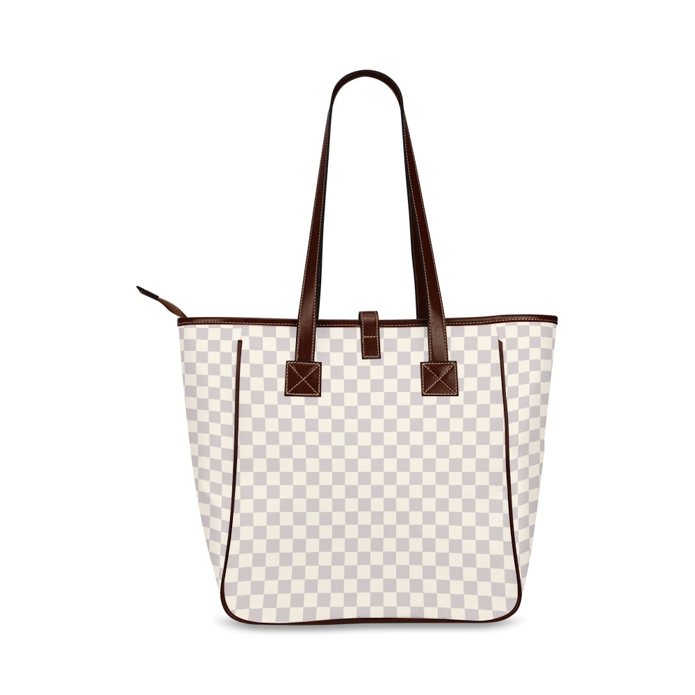 Gray and Cream Classic Tote Bag (Model 1644)