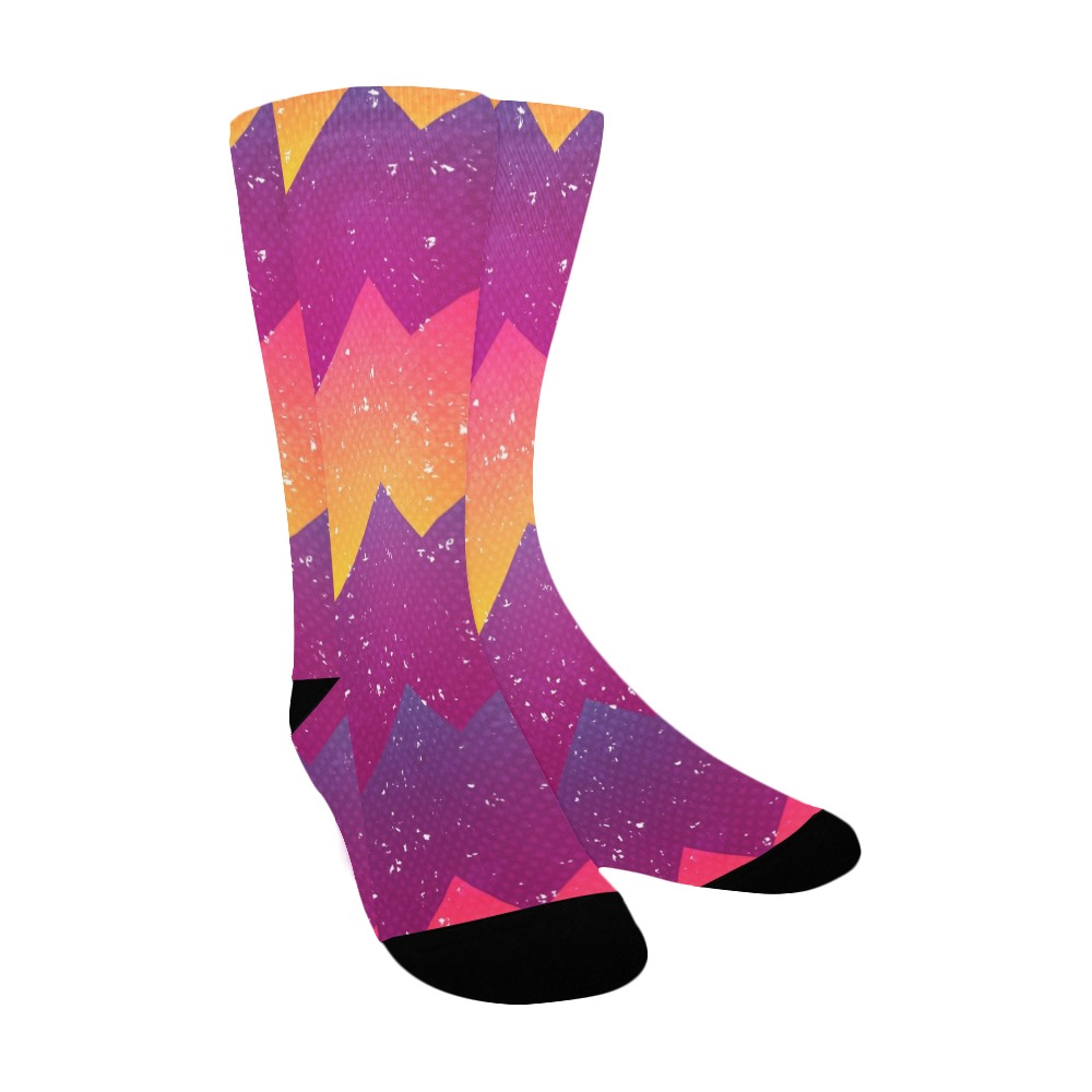 Geometric Grunge Effect Women's Custom Socks