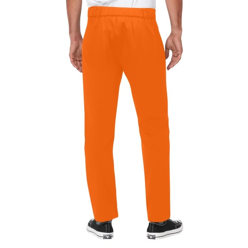 ORANGE Men's All Over Print Casual Trousers (Model L68)