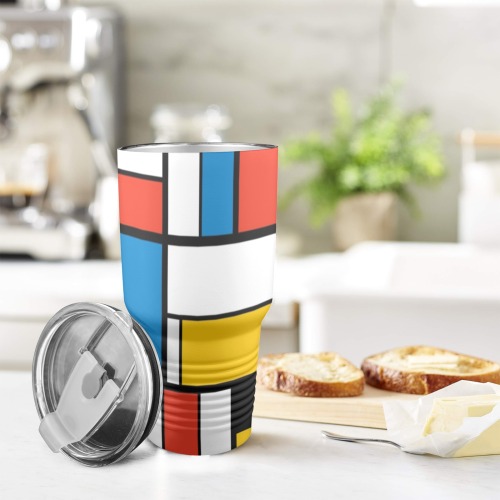 Mondrian De Stijl Modern 30oz Insulated Stainless Steel Mobile Tumbler