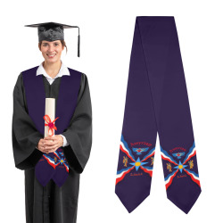 Assyrian Flag on Blue Graduation Stole