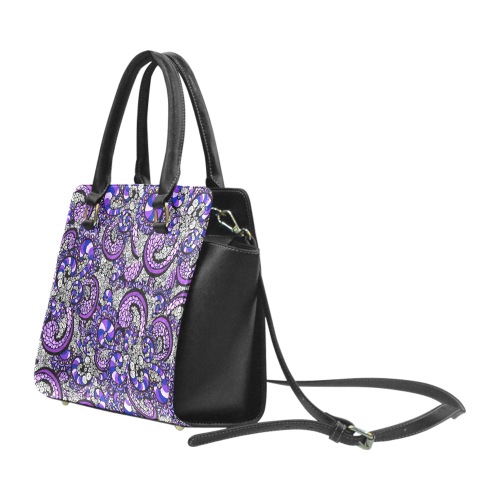 Purple Pulse Rivet Shoulder Handbag (Model 1645)