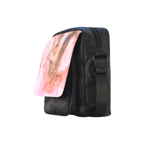 Pink marbled space 01 Crossbody Nylon Bags (Model 1633)