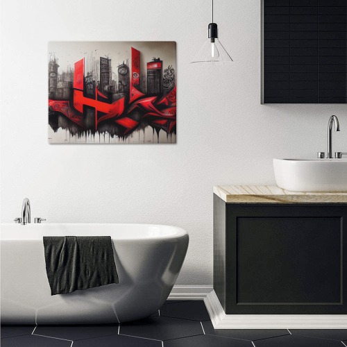 abstract city Frame Canvas Print 20"x16"