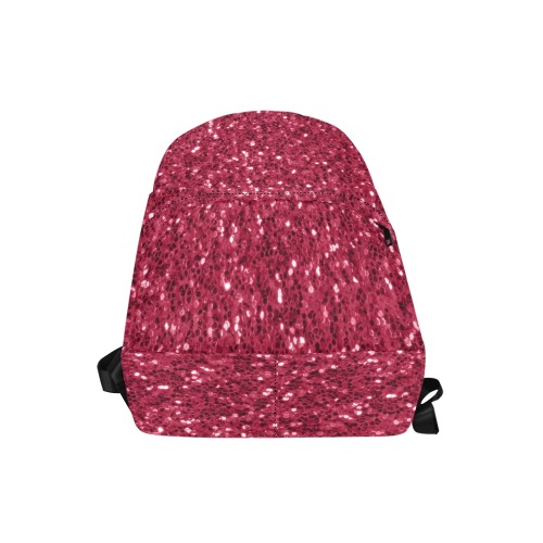 Magenta dark pink red faux sparkles glitter Unisex Classic Backpack (Model 1673)