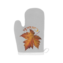 Canada Maple Leaf Souvenir Linen Oven Mitt (Two Pieces)