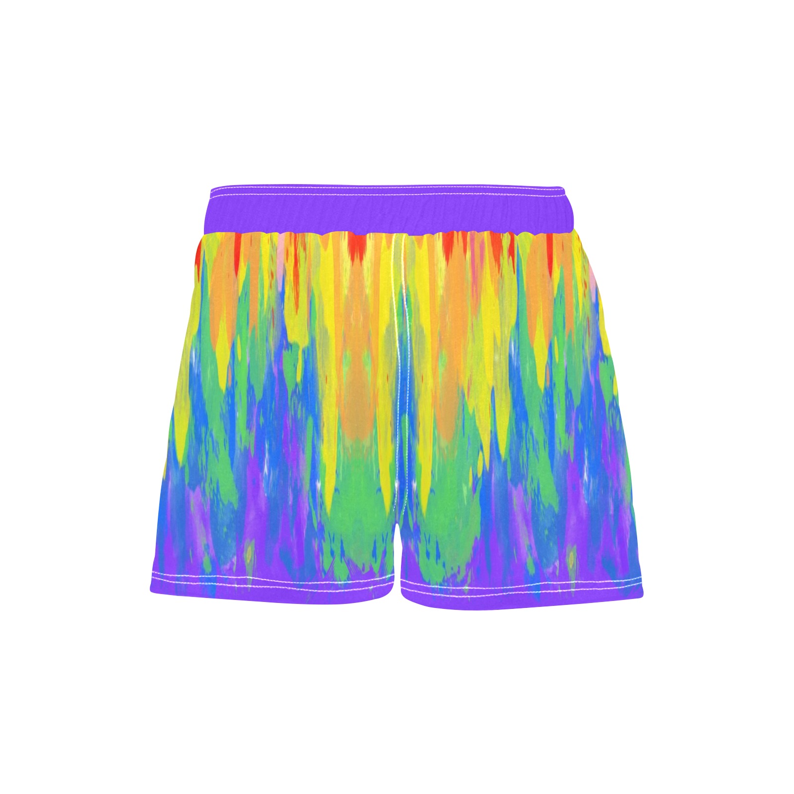 Abstract Paint Flames Purple Women's Casual Board Shorts (Model L54)
