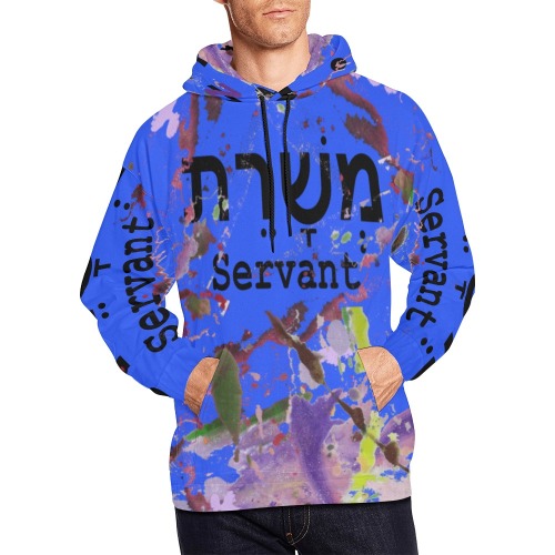 Servant Men Color Blast P Hoodie Blue All Over Print Hoodie for Men (USA Size) (Model H13)
