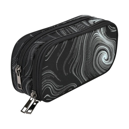 abstract-black-white Pencil Pouch/Large (Model 1680)
