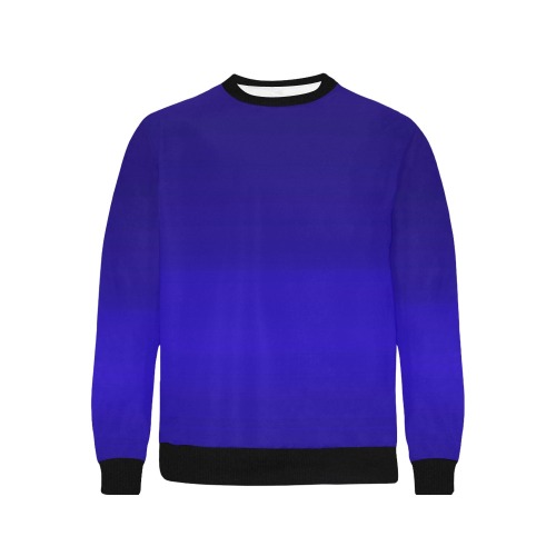 blu pur Men's Rib Cuff Crew Neck Sweatshirt (Model H34)