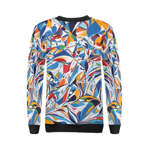Abstract art of Alpine skiing. Geometric shapes. All Over Print Crewneck Sweatshirt for Women (Model H18)