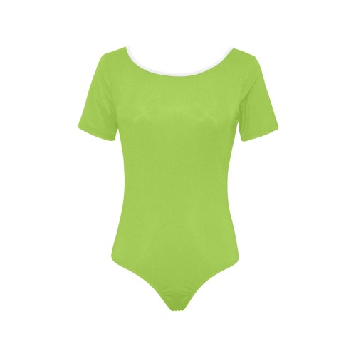 color yellow green Women's Short Sleeve Bodysuit