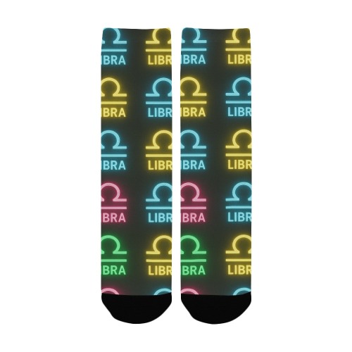 Neon Libra Zodiac Pattern