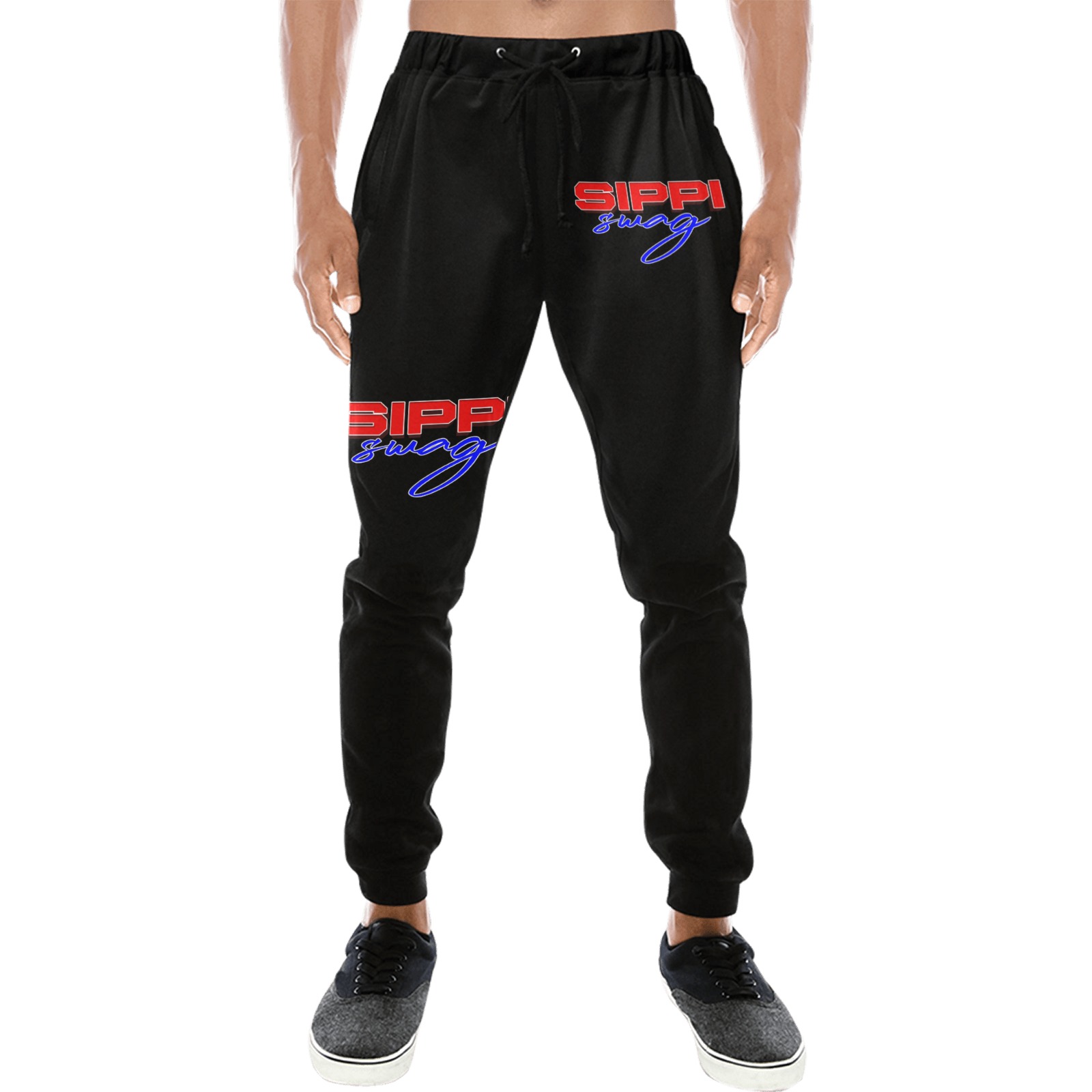 Sippi Swag Black Men's All Over Print Sweatpants (Model L11)