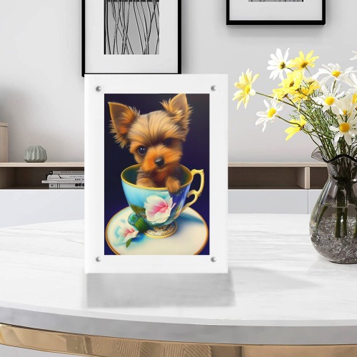 Teacups Puppies 1 Acrylic Magnetic Photo Frame 5"x7"