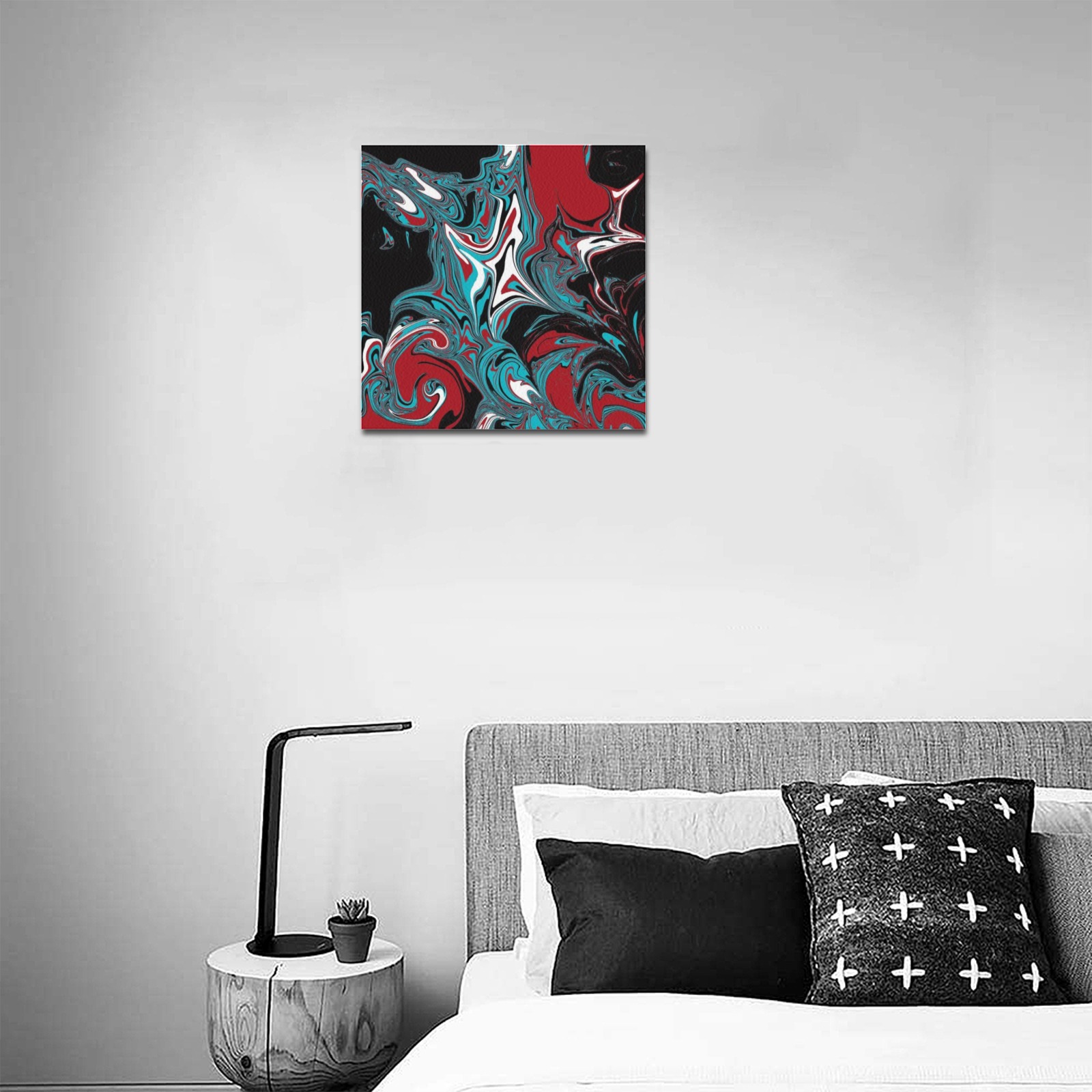Dark Wave of Colors Upgraded Canvas Print 16"x16"