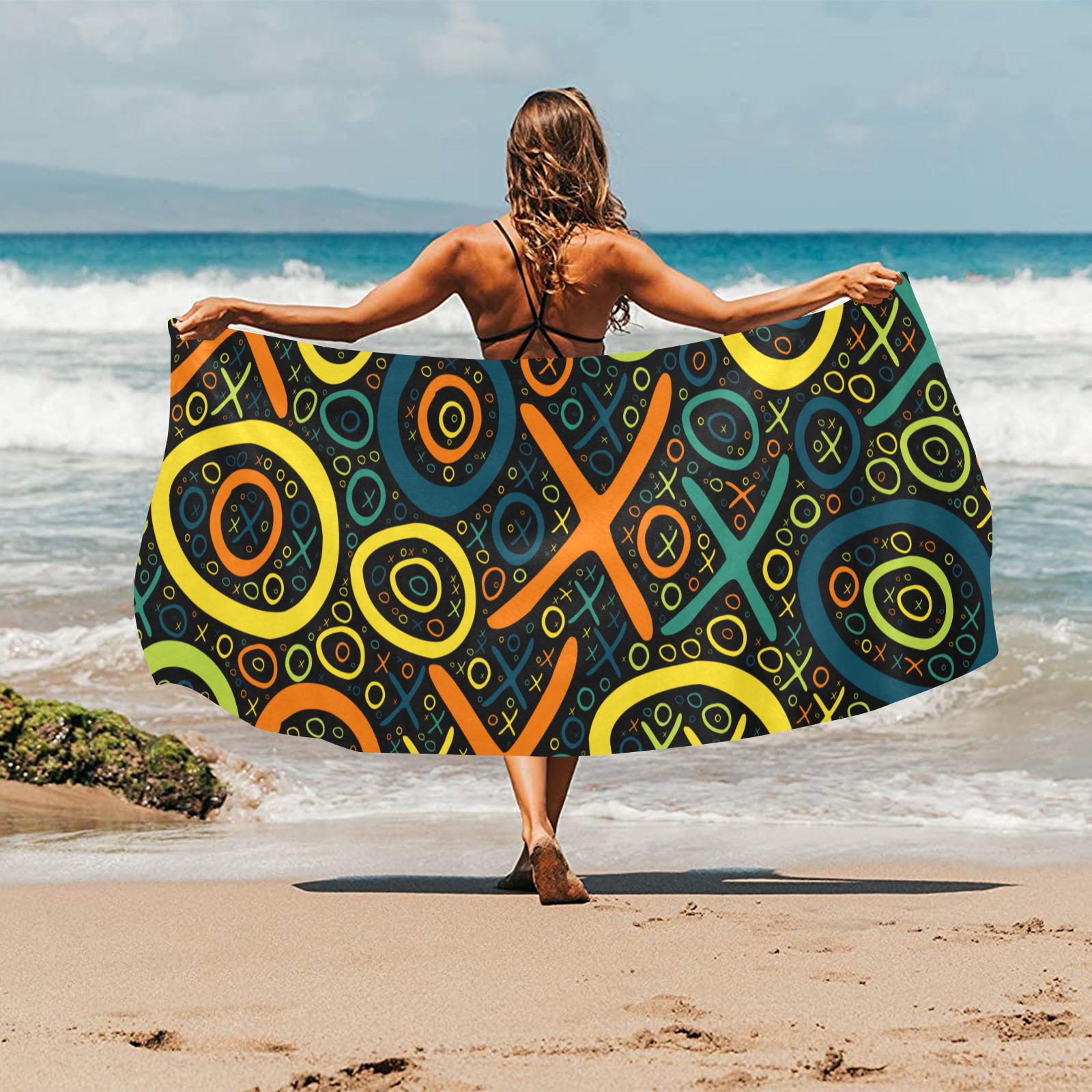 XO0L2-O SYMPLZ Beach Towel Beach Towel 32"x 71"