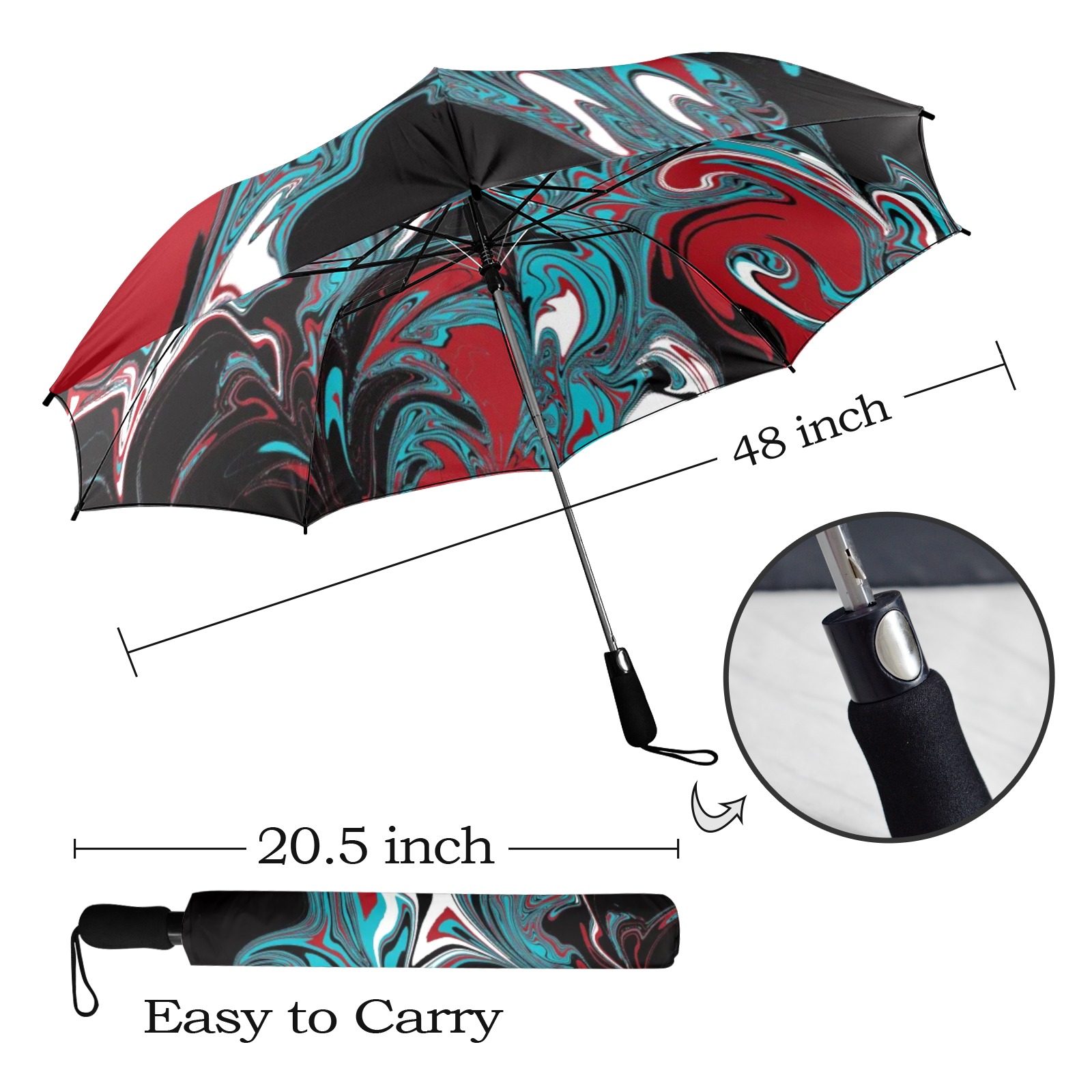 Dark Wave of Colors Semi-Automatic Foldable Umbrella (Model U12)