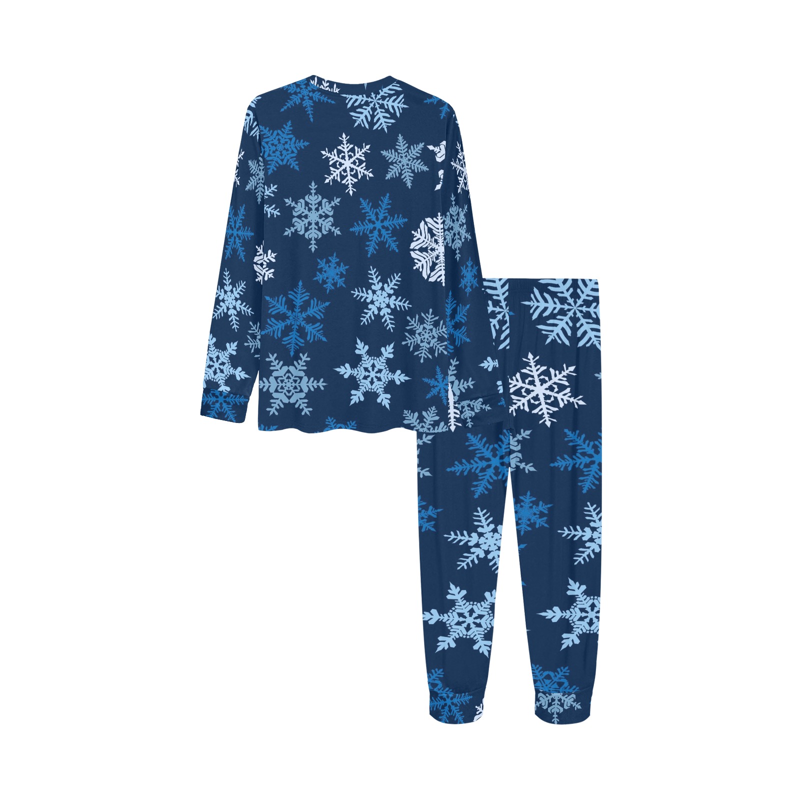 Snowflakes Blue Kids' All Over Print Pajama Set