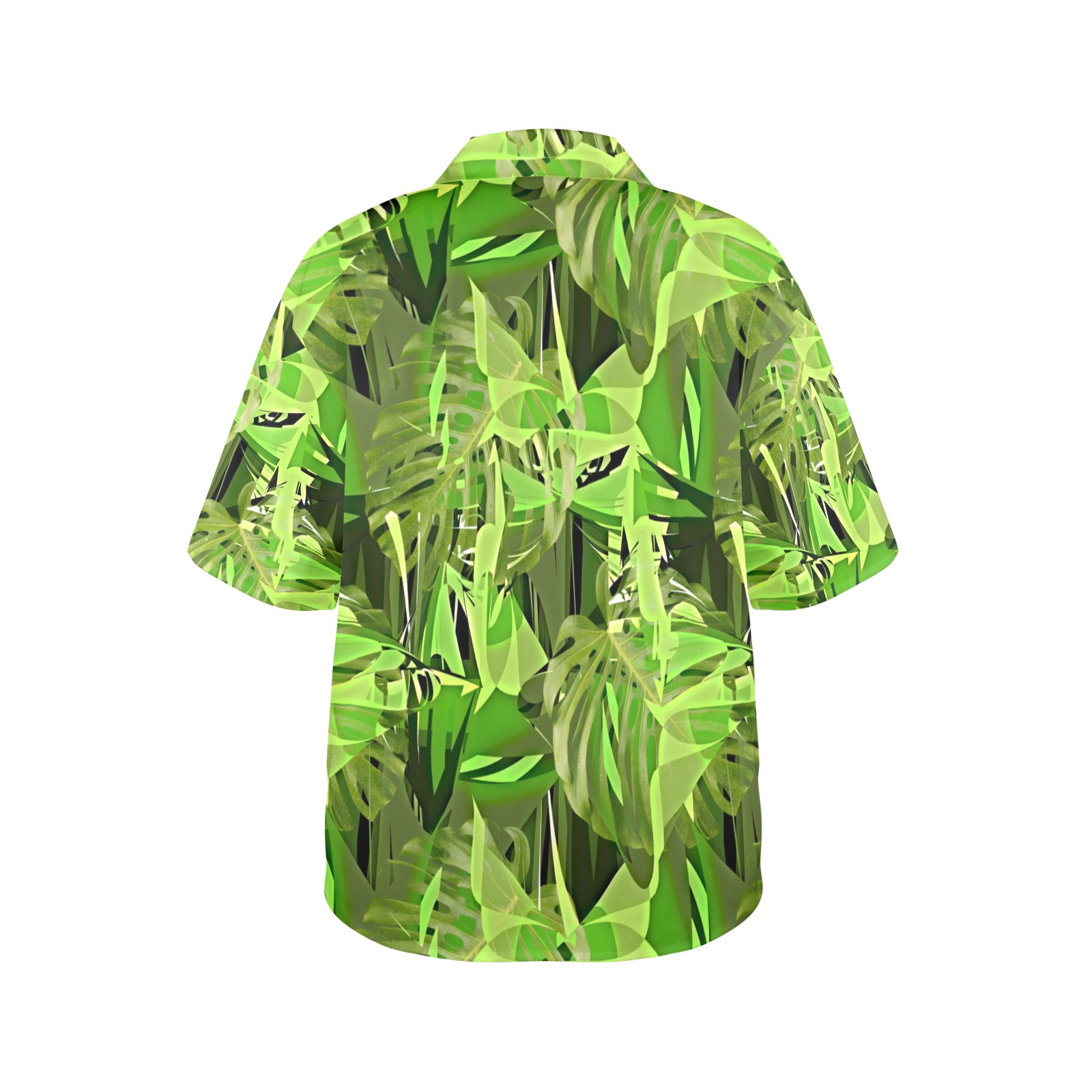 Tropical Jungle Leaves Camouflage Women's All Over Print Hawaiian Shirt (T58-2)