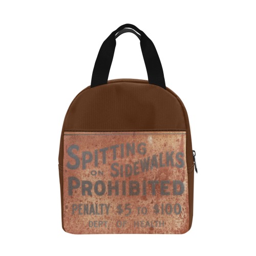 Spitting prohibited, penalty, photo Zipper Lunch Bag (Model 1720)