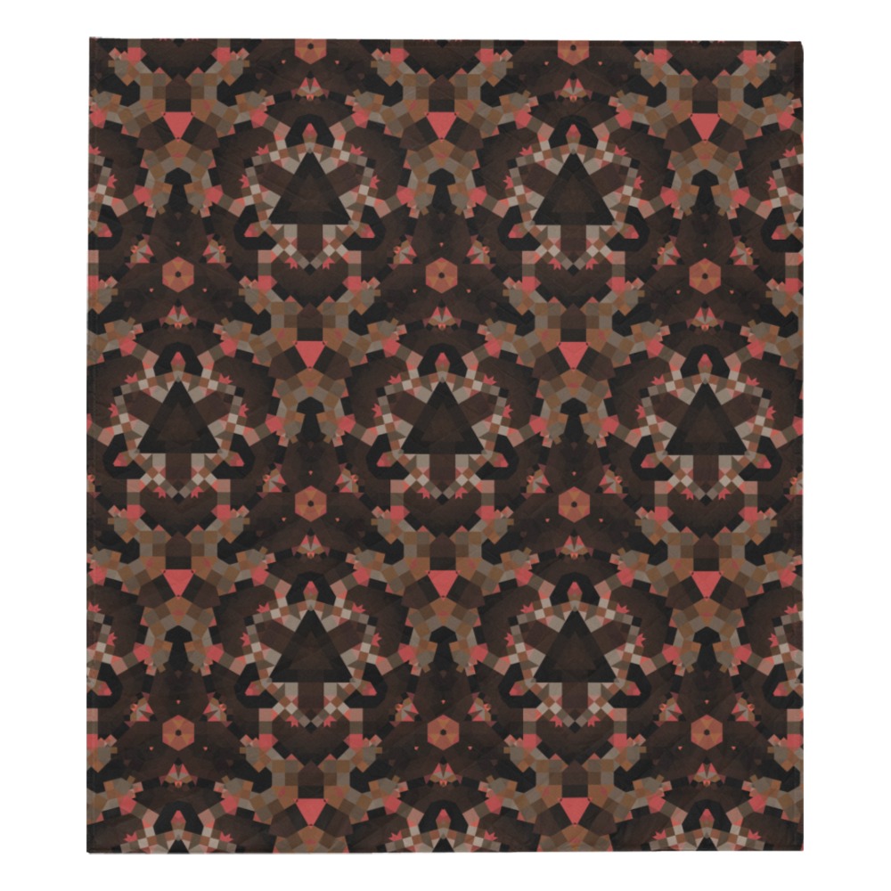 Brown Bronze Geometric Quilt 70"x80"