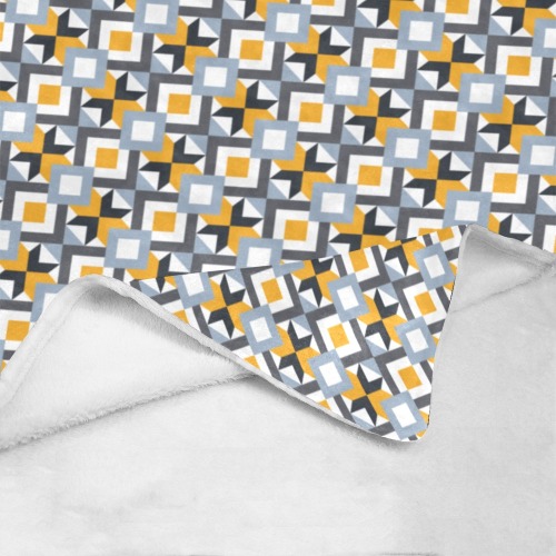 Retro Angles Abstract Geometric Pattern Ultra-Soft Micro Fleece Blanket 50"x60"