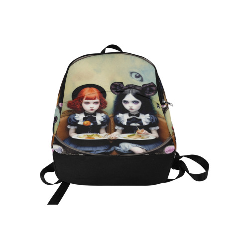 cute adorable gothic girls eating 8 Fabric Backpack for Adult (Model 1659)
