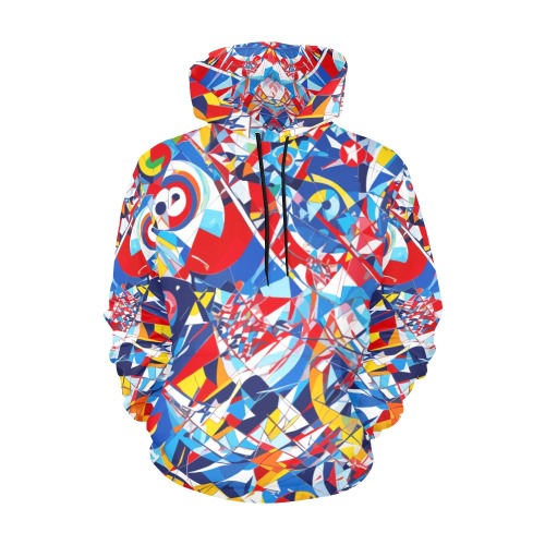Stylish colorful abstract art. Geometrical shapes. All Over Print Hoodie for Men (USA Size) (Model H13)