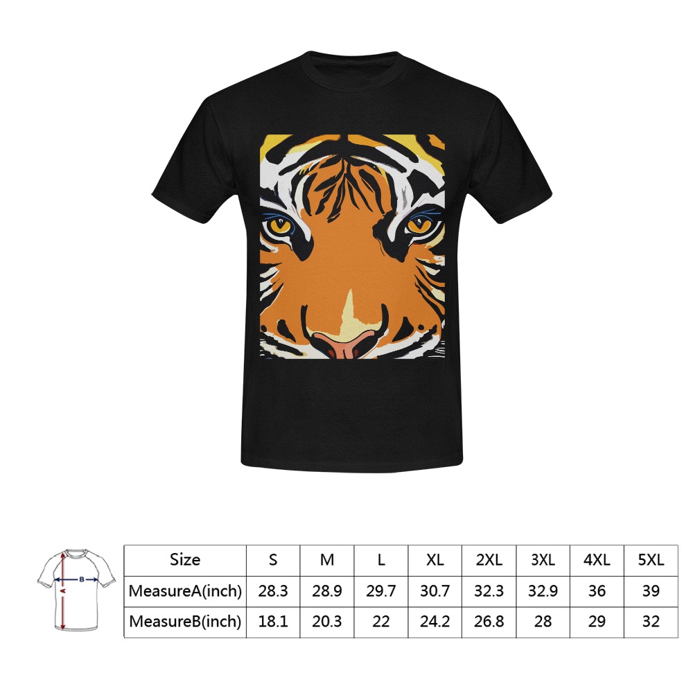 Cool Tiger Funny Colorful Animal Art Men's T-Shirt in USA Size (Front Printing Only)