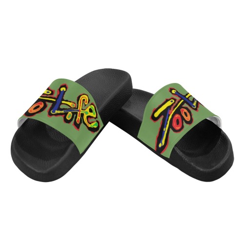 ZL.LOGO.GRN Women's Slide Sandals (Model 057)