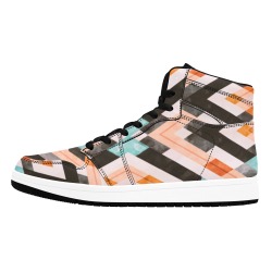 Mosaic stripes colorful 8 Men's High Top Sneakers (Model 20042)