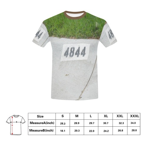 Street Number 4844 with brown collar All Over Print T-Shirt for Men (USA Size) (Model T40)