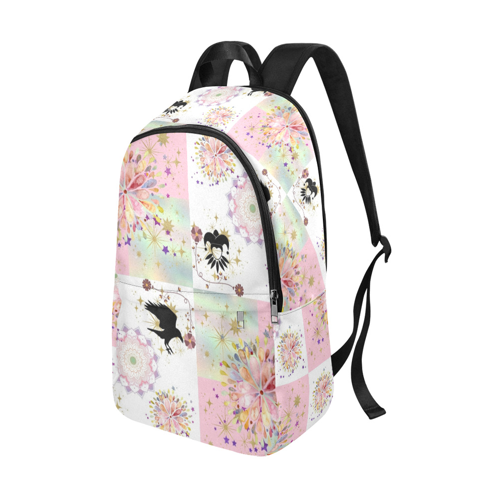Secret Garden With Harlequin and Crow Patch Artwork Fabric Backpack for Adult (Model 1659)