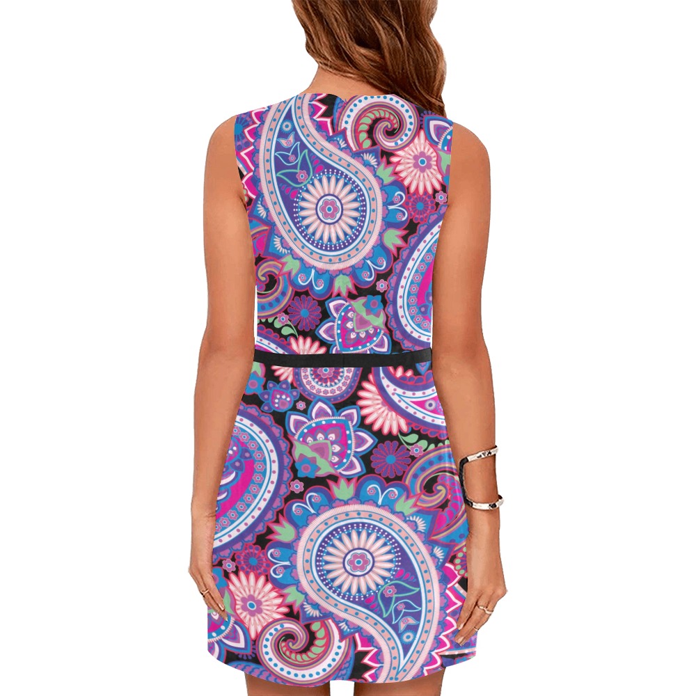 Seamless pattern based on traditional Asian elements Paisley_107916152.jpg Eos Women's Sleeveless Dress (Model D01)